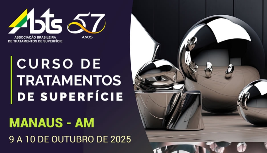 Curso de Tratamentos de Superfície - Manaus - AM - 9 e 10 de outubro de 2025