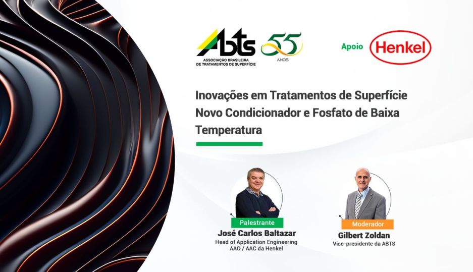 Veja como foi a Webinar - Inovações em Tratamentos de Superfície Novo Condicionador e Fosfato de Baixa Temperatura