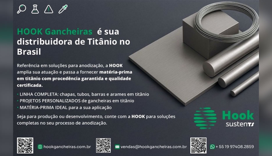 Titânio com qualidade e procedência é com a HOOK!