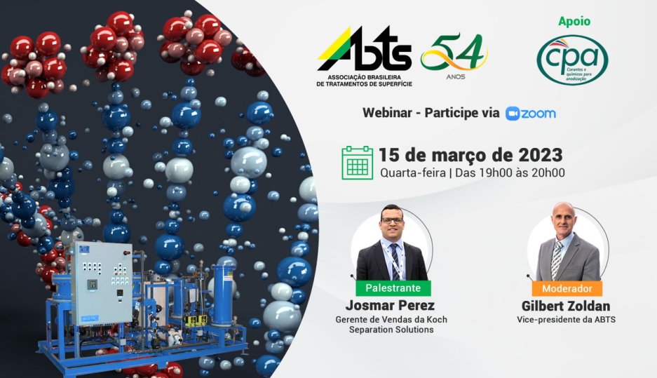 Webinar - Recuperação e Purificação de Ácidos e Sais Metálicos para as indústrias de Galvanoplastia e Anodização