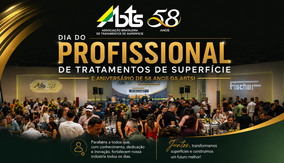 Mais de 300 participantes celebram o Dia do Profissional de Tratamentos de Superfície e os 58 anos da ABTS