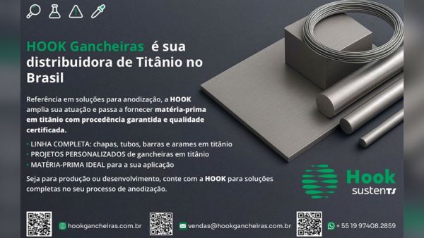 Titânio com qualidade e procedência é com a HOOK!
